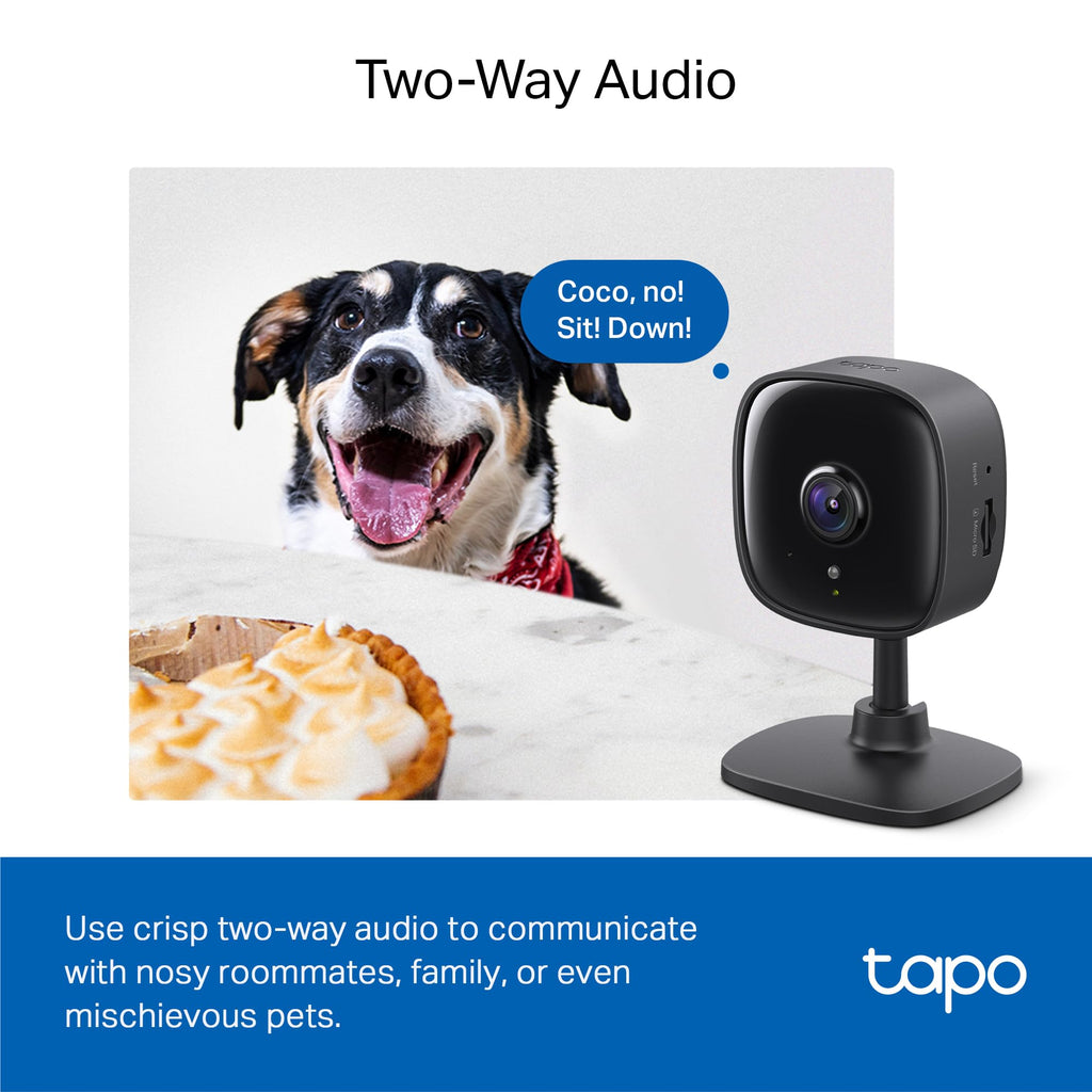 TP-Link Tapo 1080P Indoor Security Camera for Baby Monitor, Dog Camera w/Motion Detection, 2-Way Audio Siren, Night Vision, Cloud & SD Card Storage, Works w/Alexa & Google Home (Tapo C100)