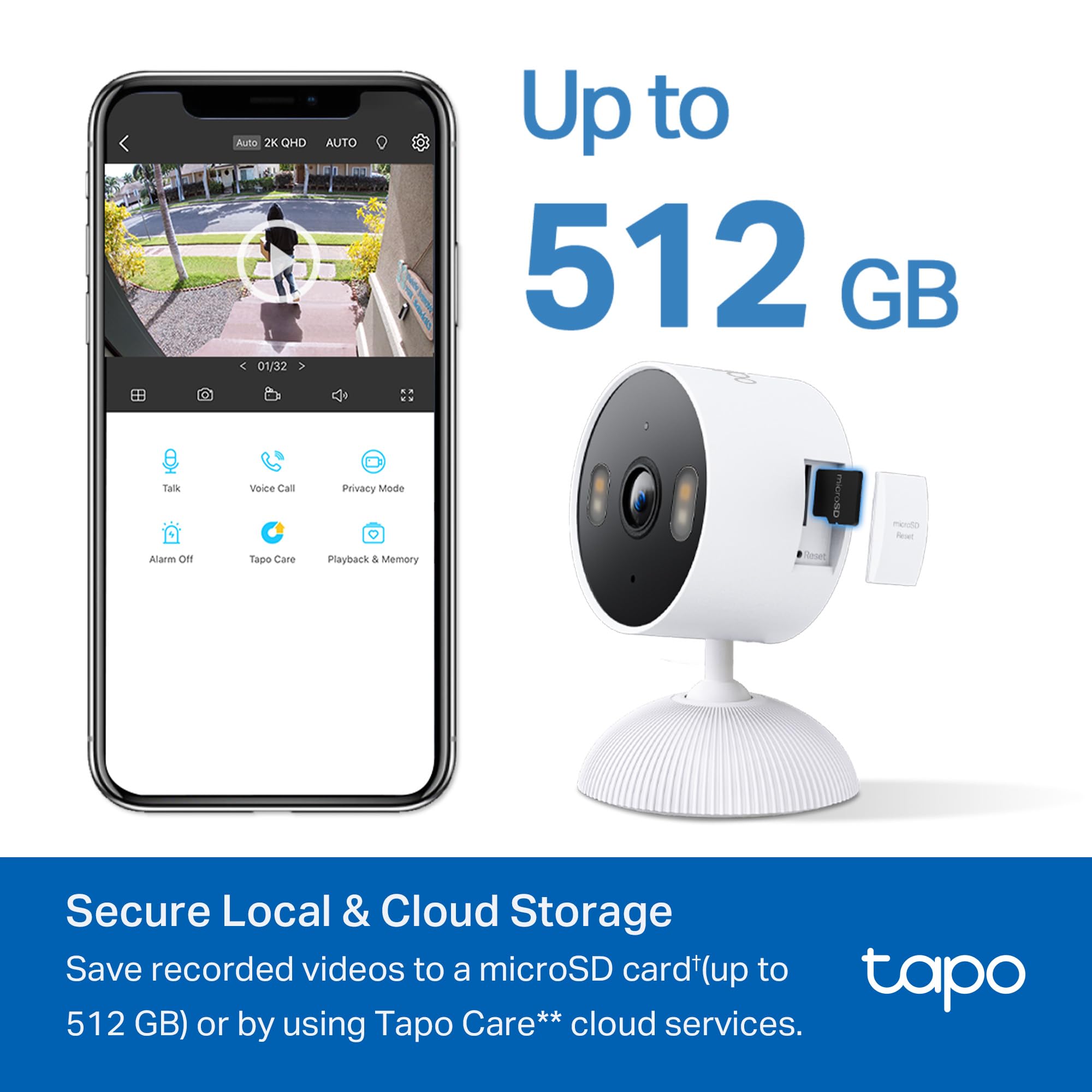 TP-Link Tapo 1080P Indoor Security Camera for Baby Monitor, Dog Camera w/Motion Detection, 2-Way Audio Siren, Night Vision, Cloud & SD Card Storage, Works w/Alexa & Google Home (Tapo C100)